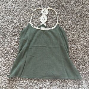 American Eagle Outfitters Green Cropped Embellished Camisole